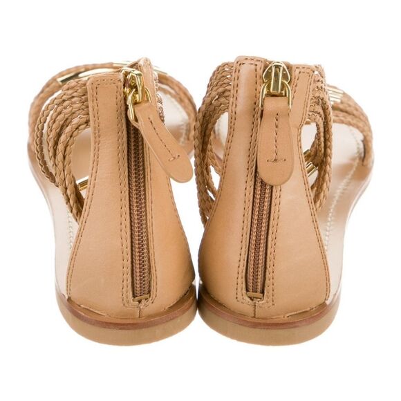 Tory Burch Tan Mignon Rings Strappy Ankle Strap Leather Sandals Size 9 - Picture 6 of 10